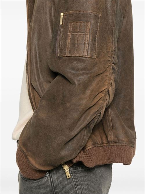 Giacca in pelle imbottita effetto lived-in unisex GOLDEN GOOSE | GUP02489P00216855260